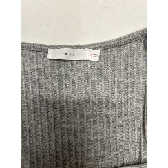 LUSH from Nordstrom Ribbed Long Sleeve Sweater Dress in Gray. Size L. NWOT - Picture 5 of 7